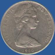 10 центов Новой Зеландии 1980 года