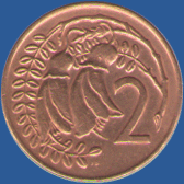 2 цента Новой Зеландии 1972 года